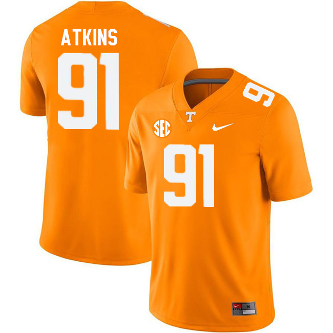 Tennessee Volunteers #91 Doug Atkins College Football Jerseys Stitched Sale-Orange